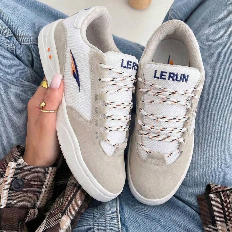 Unisex White And Gray Casual Urban Style Street Sneakers 2026 - REF035 白色和灰色 - 查看 1