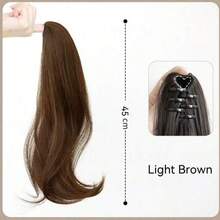 Clips para el cabello con pinza de mandíbula relajada y rizada en capas, accesorios para el cabello de invierno y vacaciones para mujer, pieza de cabello postizo con rizo natural y alta temperatura para coleta, pinza de cabello casual de Halloween, moda, accesorios para el cabello de niña, viaje, cumpleaños - Multicolor - Ver 11