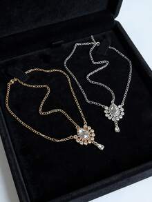 Luxury Bridal Headchain, Fashionable Bohemian Style Wedding Headpiece, Gold Headpiece, Student Supplies, Girl Accessories - Crystal Pendant - View 4