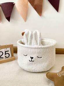 Cesta de almacenamiento de tela con diseño bordado en forma de conejo, cesta de almacenamiento para Pascua, puede almacenar bocadillos, juguetes y cosméticos, adecuada para dormitorio, escritorio e interior de automóvil - Multicolor - Ver 7