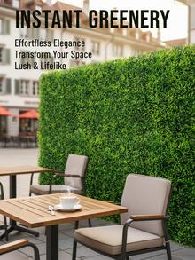 1株人造香叶木篱笆，25x25厘米/10x10英寸，绿色装饰，人造植物，仿真植物，秋季装饰，房间、书桌、花园装饰，抗紫外线 - 綠色 - 查看 9