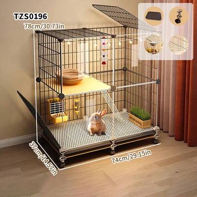 Detachable Transparent Rabbit Cage With Pullout Tray, Easy To Clean, DIY Small Pet Villa, Suitable For Kittens, Mini Rabbits, Guinea Pigs And Other Small Animals For Indoor Use