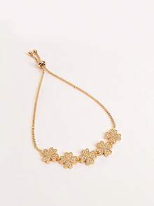 水滴形水晶手链，可拆卸式手链，独特设计，精致低调的奢华手链。 - 金色 - 查看 5