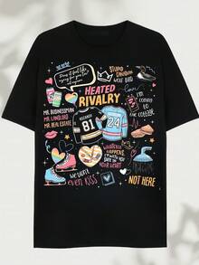 Heated Rivalry TV Show T-Shirt _ Rozanov Hollander Graphic Tee (3) Printed T-Shirt - Made Of Pure Cotton, Soft And Breathable, Suitable For Men And Women. It Is A Casual Shirt That Is Suitable For All Seasons And Serves As A Fashionable Souvenir. It Is Suitable For Daily Use, Street Fashion Enthusiasts, And Music Lovers. - 黑色 - 查看 1