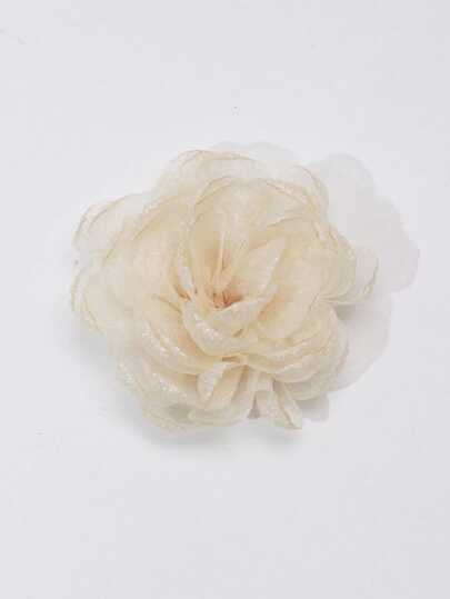 1pc 9cm Chiffon Flower Hair Clip/Brooch, Dual-Use Summer Hair Accessory For Women, Hair Claws, Hair Slide, Hair Barrettes, Hairpin
