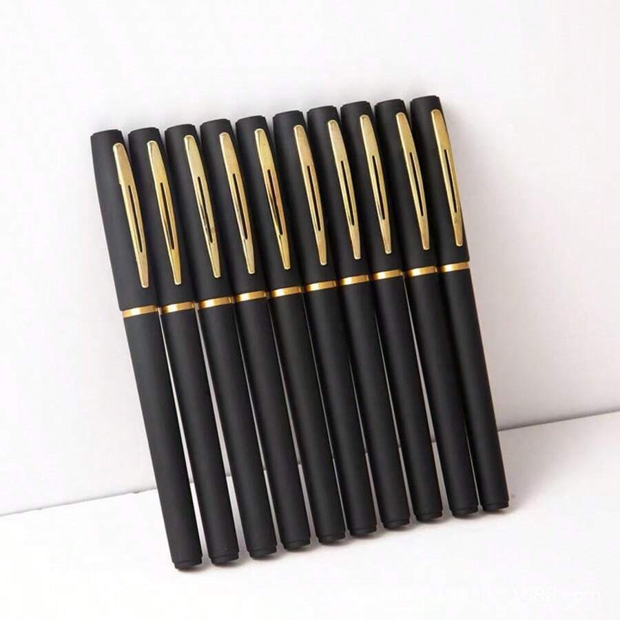 Bút bi phủ cao su mờ, ngòi 0.5mm/0.7mm/1.0mm, mực gốc nước, thích hợp cho quảng bá kinh doanh, văn phòng, trường học, tài chính, ký tên, mực đen. - Bút gel màu đen mờ - Xem 1