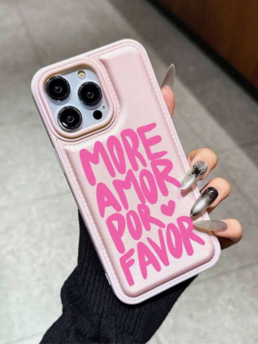 1pc New Thick Anti-Scratch Leather Texture Phone Protective Case, Suitable For IPhone 15 Pro Max, 14 Plus, 13 Pro Max, 12, 11, 7G, 7P, IX, XR, XS Max, 17 Pro, Air, With Camera Bump And Anti-Drop Protection - Pink - View 1