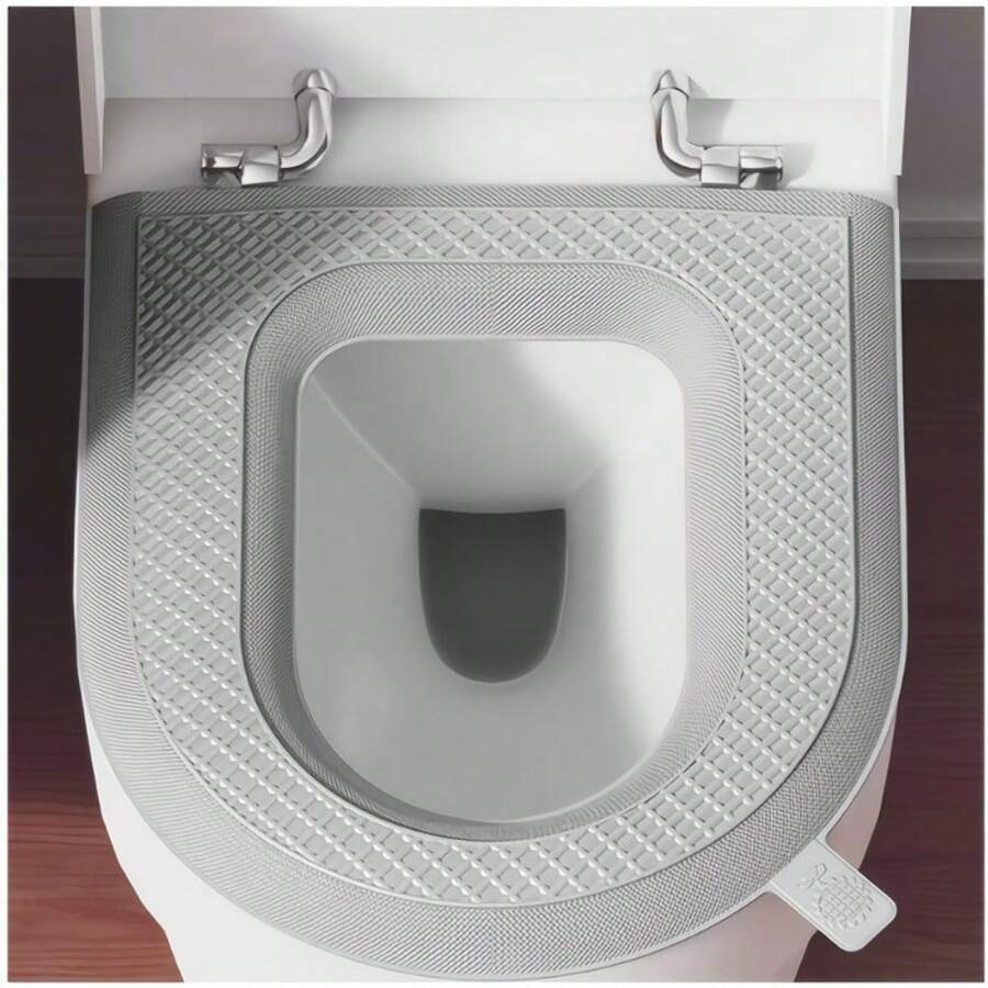 1pc All-Season Washable Toilet Seat Cover With Handle, Thick Adhesive Soft Molded Design Toilet Seat Cushion, Waterproof Cartoon Toilet Seat Pad, Suitable For All Seasons - Multicolor - View 1