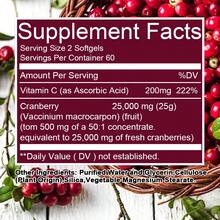 Bunkell Cranberry Softgels 25000MG, With Vitamin C - Supports Immune, Skin, Heart & Bone Health - 120 Softgels - 1瓶 - 查看 2