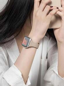 1条女士时尚真皮表带，兼容 38mm 40mm 41mm 42mm 44mm 45mm 46mm 49mm，奢华纤薄真皮表带，优雅真皮表带，兼容 Ultra 3/2/1 11 10 9 8 7 SE3 6 5 4 3 2 1，经典智能手表表带 - 星光色 - 查看 9