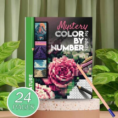 1pc New Mosaic Coloring Book, Unique Painting Experience, Hand-Drawn Mosaic Pictures, Create Various Images In A Different Way, Suitable For Adults And Teenagers (Pens Not Included)