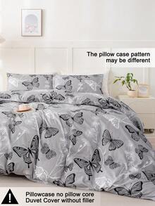 2/3 piezas Juego de ropa de cama con estampado de mariposa, Juego de ropa de cama rosa, Juego de ropa de cama suave y cómodo, Juego de ropa de cama con cierre de cremallera y lazos en las esquinas, Ligero y transpirable de seda, Adecuado para todas las estaciones, Apto para cama doble/queen/king, 1 pieza Funda nórdica y 2/1 pieza Funda de almohada, Regalo perfecto para vacaciones, Decoración de otoño, Decoración de habitación - Multicolor - Ver 4