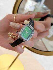 LIANDU Women's Oval Dial PU Strap Classic Business Quartz Watch, Suitable For Daily Wear, Great Gift For Birthday And Holidays - màu đen - Xem 3