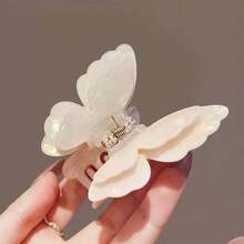 1pc/2pcs Cute Butterfly Retro Palace Style Party Luxury Acrylic Hair Claw, Elegant Elegant Dual-Layer Wings, Suitable For All Seasons - Multicolor - View 5