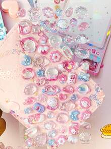 高品质第二代3D立体镂空卡通贴纸，可爱奖励3D贴纸 - 彩色 - 查看 14