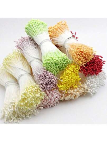 380 piezas de estambres mate mixtos, pistilo de flor de perla falsa de 1 mm de doble cabeza, adecuado para decoración del hogar DIY, escenas de boda, ramos de novia, corsages, decoraciones de arco, decoración de corazón para el Día de San Valentín, arte floral para el Día de la Madre, centros de mesa de Pascua, fondos de fiesta de primavera, regalos de cumpleaños