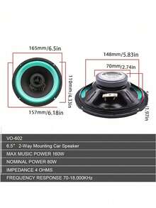 6-Inch Universal Car Hi-Fi Coaxial Stereo Speaker, 500W Car Door Audio Music Full-Range Speaker - Coaxial Horn - View 8