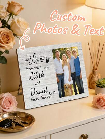Personalized Photo Frame With Quotes. Choose From Multiple Colors To Customize Your Photo And Text. Click To Capture Precious Moments.