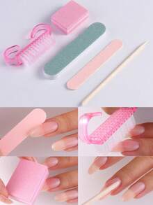 10/5/1 Piezas Juego de Limas y Empujadores de Uñas | Incluye Cortaúñas, Cepillo, Raspador y Bloque Pulidor - Kit Completo de Cuidado de Uñas y Pies, Ideal para Viajes y Uso en Salón - Juego Multifuncional de Cuidado de Uñas y Pies - 25 piezas (5 paquetes) - Ver 4