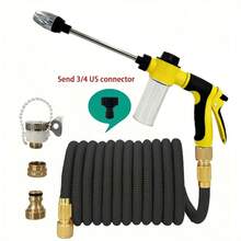 1-Piece Garden Hose Set With Magic Retractable Water Pipe, High-Pressure Car Wash Nozzle, Household Retractable Hose, Foam Set, Garden Watering Nozzle - A - View 16