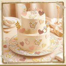300 Pcs Bridal Shower Confetti Champagne Gold Bachelorette Table Ster Double-Sided Rose Diamond Ring Champagne Bride To Be Glitter Confetti For Engagement Bachelorette Wedding Party Decor - Cô dâu tương lai - Xem 4