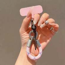 1pc 360° Rotatable Finger Strap, Super Mini Short Phone Lanyard, Versatile Compact Anti-Drop Anti-Lost Cute Phone Chain, Comes With 1 Universal Holder, Durable Phone Strap - View 9