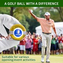 Caiton 12pcs Golf Explosion Balls | Unique Ribbon Explosion Effect, High-Quality Gold Design | Fun And Mischievous Prank Golf Balls, Perfect For Golf Opening Ceremonies And Parties | Creative Prank Gifts To Add Fun To Holiday Surprises And Become The Highlight Of Golf Parties. - Gold - View 6