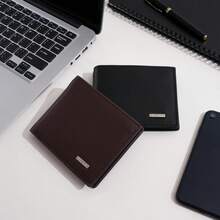 Short Striped Men's Wallet, PU Wallet, Coin Purse, Wallet, Zipper Wallet, In Stock - Multicolor - View 1