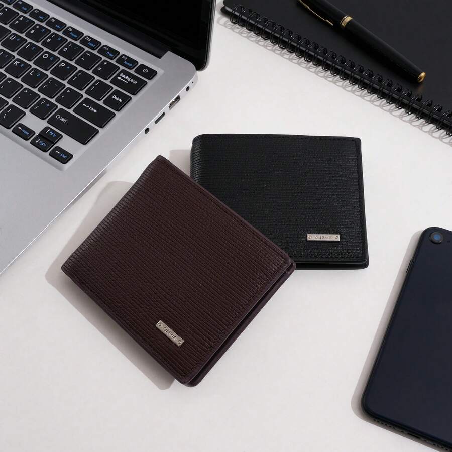 Short Striped Men's Wallet, PU Wallet, Coin Purse, Wallet, Zipper Wallet, In Stock - Multicolor - View 1