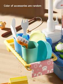 儿童电动洗碗机玩具，厨房水槽玩具，戏水池钓鱼玩具，男孩女孩厨房角色扮演洗碗机玩具（配件颜色随机） - 彩色 - 查看 8