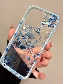 2pc Shiny Blue Peony Flower Pattern Waterproof Anti-Fall Anti-Slip Soft Phone Case Cover Compatible With Apple 17/16/16Pro/16Pro Max/16PlusFOR-YOUR-BELOVED-PHONE Christmas Gifts Christmas Gifts - 款式2(1PC) - 查看 4
