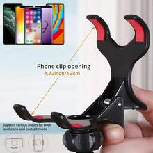 1pc Multi-Function Phone Holder, Adjustable Gooseneck Clamp Phone Stand - Universal 360° Flexible Mount, Suitable For Bedside Slouchy Arm Clip Stand - Black - View 12