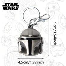StarWars 1个星球大战官方授权太空飞船钥匙扣，合金钥匙圈吊坠，达斯·维达、暴风兵、银河帝国，生日礼物、圣诞礼物、万圣节服装配饰、电影马拉松角色扮演、返校旅行纪念品、父亲节礼物、办公桌伴侣 - 銀色3 - 查看 3