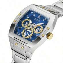 Guess 1件装休闲时尚奢华男士石英表，不锈钢表带，多功能计时码表，完美生日周年纪念日节日礼物 GW0456G5 - 藍色 - 查看 7