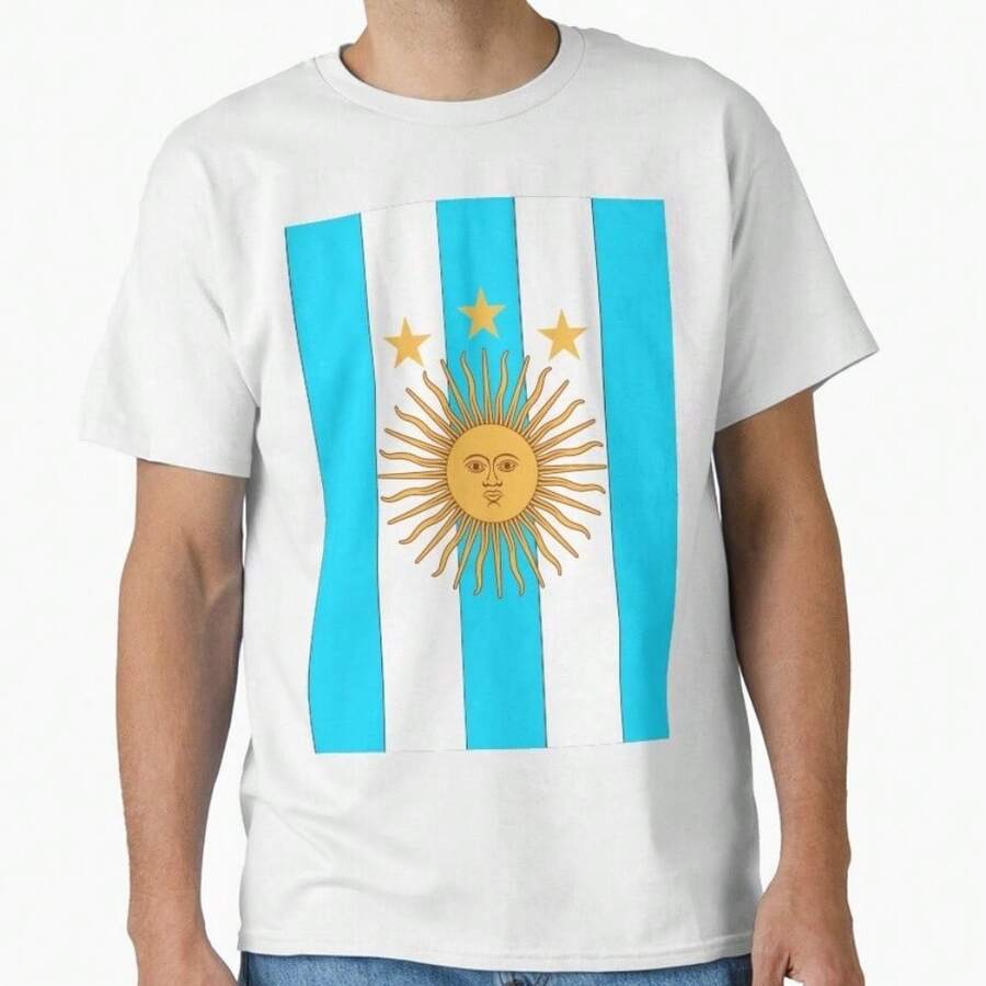 Argentina Football_soccer Classic T-Shirt - 白色 - 查看 1