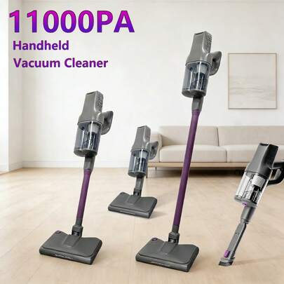 无绳吸尘器，轻巧手持式设计，单手即可操作，吸力强劲，适用于家庭、地毯、硬地板，可轻松吸除宠物毛发和灰尘。3600mAh，11.1V