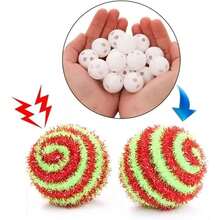 1/10/20pcs Plastic Bell Spheres Hollow Multi-Size Double-Layer Pet Balls Hamster Cat Dog Toy Jingle Bell - White - View 5