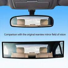 Automotive Wide-Angle Mirrors, Anti-Glare HD Field Of View Increase Your Driving Safety & Visibility - Universal Car Rearview Mirror Auxiliary Mirror With Glass & Wide-Angle View Clip-On Design,Easy To Install - Black - 查看 12