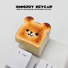 一套动物主题键帽，包含可爱的猫爪和熊图案，卡通风格键帽，适用于游戏和办公键盘，独特的节日礼物 - 彩色 - 查看 9