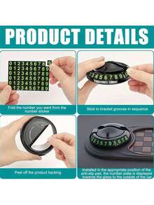 2026 New Multifunctional Car Anti-Slip Mat With Temporary Parking Number, Universal Rotatable Car Phone Holder Anti-Slip Mat - 021 Anti-slip Mat Holder - View 11