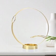 Single Metal Tabletop Wine Rack – Freestanding Decorative Bottle Holder For The Countertop, Unique Wine Gifts And Accessories For Wine Lovers - Bronze - View 2