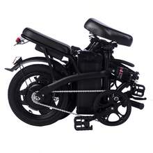 14-Inch Foldable Adult Electric Bicycle, 330 Lb Load Capacity, Maximum Speed 20 Mph, 48V Lithium Battery With Approximately 18-28 Miles Of Range, 14-Inch Tires, Portable Folding Design, Suitable For Outdoor Riding And Exercise, Urban Commuting, Removable Lithium Battery, Centrally Mounted Shock Absorber, Battery Level Display, Speed Switch, Adult Gift. - View 3