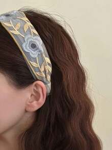 3条装女士优雅百搭刺绣花朵发带，适合日常、通勤、上学、工作、海滩、派对、度假、母亲节礼物，家居美发饰品发箍 - 彩色 - 查看 8