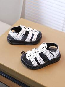 Kids Rhinestone Open Toe Sandals, Girls Hook And Loop Closure Easy On/Off, Non-Slip Soft Bottom, Kindergarten Outdoor Casual Sandals - White - View 2