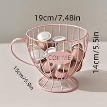 2pcs Iron Coffee Capsule Holder, Minimalist Modern Black & Gold Coffee Cup Design With "Coffee" Text, Suitable For Home/Office Capsule Storage, Small Items/Candy Organizer, Home Decor, Cafe Display, Photography Props - Multicolor - View 10