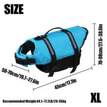 GDTME Animal Life Jackets, Suitable For Small, Medium, And Large Dogs And Cats, High Buoyancy Safety Vests, Swimming Floating Jackets, Equipped With Rescue Handles And Reflective Tapes, And Resistant To Biting - Blue - View 10