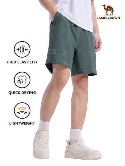 CAMEL CROWN Men's Summer Fitness Sports Casual Shorts, Quick-Dry Loose Breathable Shorts