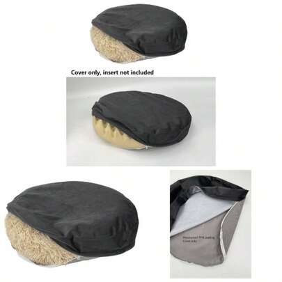 Waterproof Canvas Round Dog Bed Replaement Cover With Zipper Washable 24 Inch