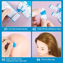 5-20片装蕾丝前假发胶带，双面防水蕾丝假发胶带，适用于假发、发片和接发 - 查看 5