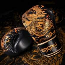 GINGPAI Găng tay đấm bốc người lớn 10oz/12oz/14oz, găng tay Muay Thai chuyên nghiệp với họa tiết rồng Trung Quốc, găng tay tập luyện và thi đấu unisex. - Nhiều màu - Xem 20